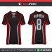 BLACK RED HONEY COMB   SOCCER JERSEYS